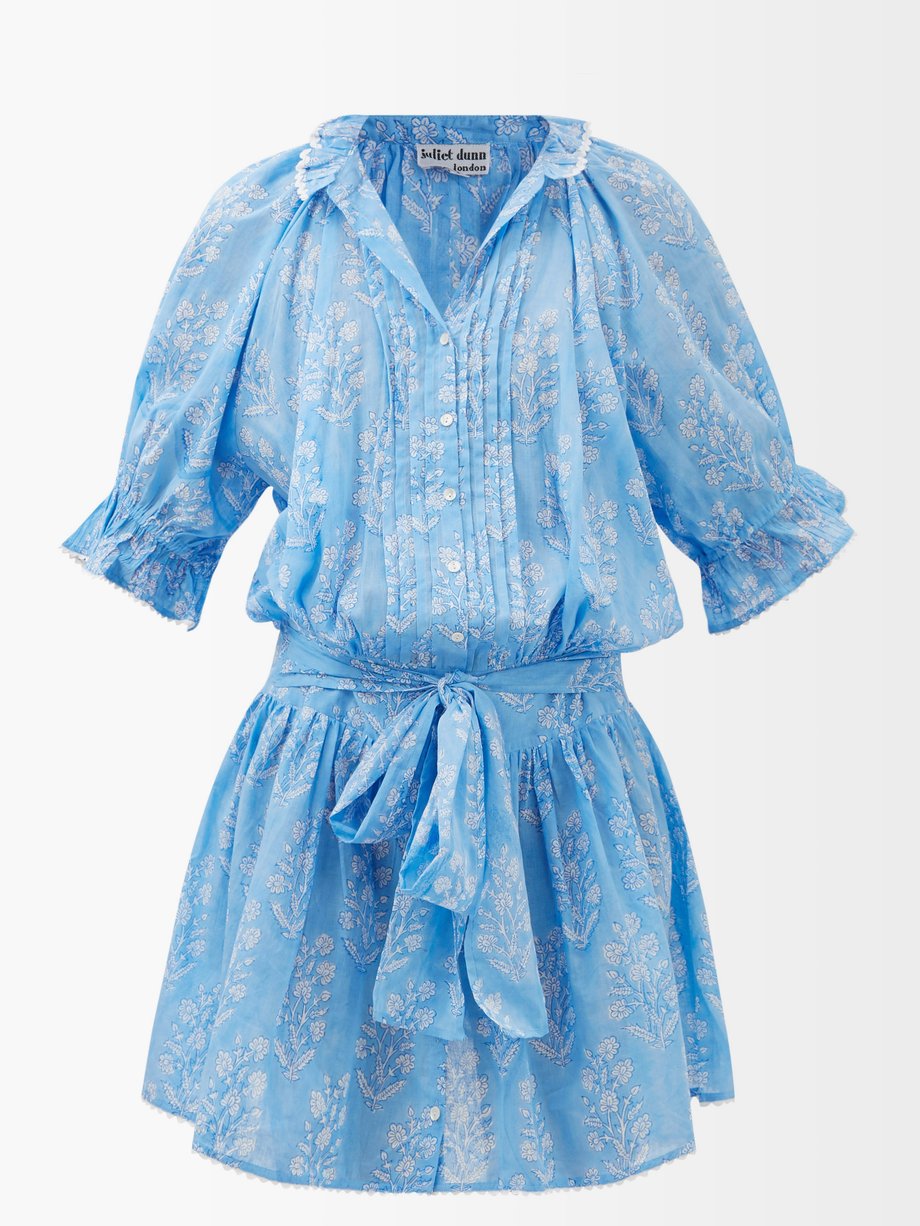 Robe en coton a fleurs Coton Juliet Dunn en coloris Bleu Femme Robes Robes Juliet Dunn 