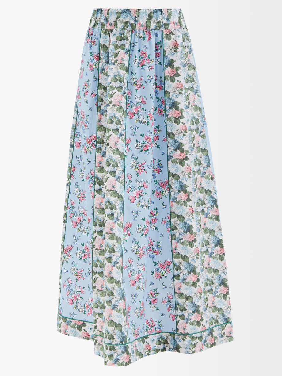 Womens MATCHESFASHION Women Clothing Skirts Printed Skirts Print Serena Floral-print Cotton-poplin Maxi Skirt 