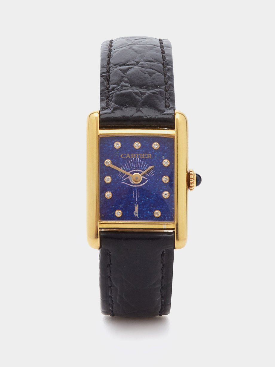 Gold Vintage Cartier Tank diamond & gold-vermeil watch | Jacquie Aiche ...