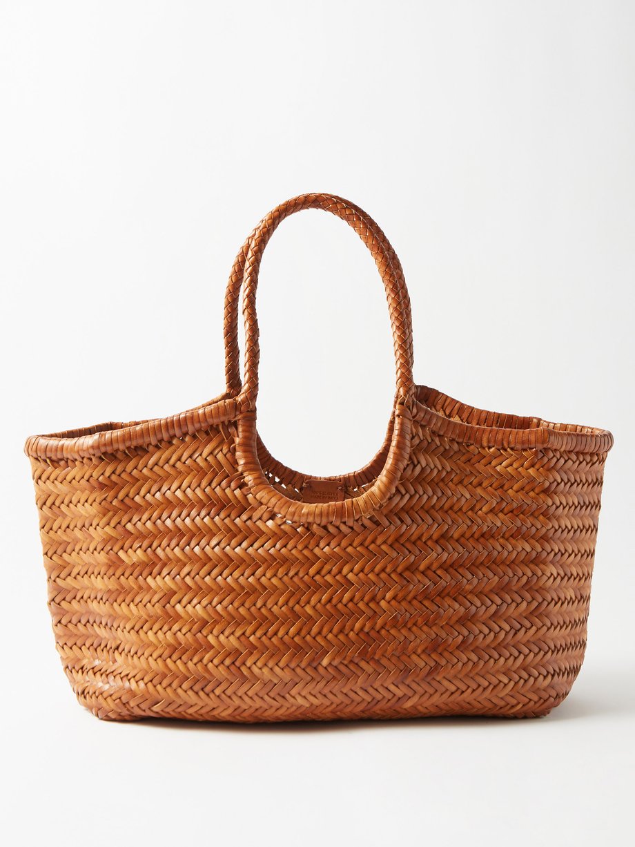 드래곤 디퓨전 Dragon Diffusion Tan Nantucket woven-leather basket bag