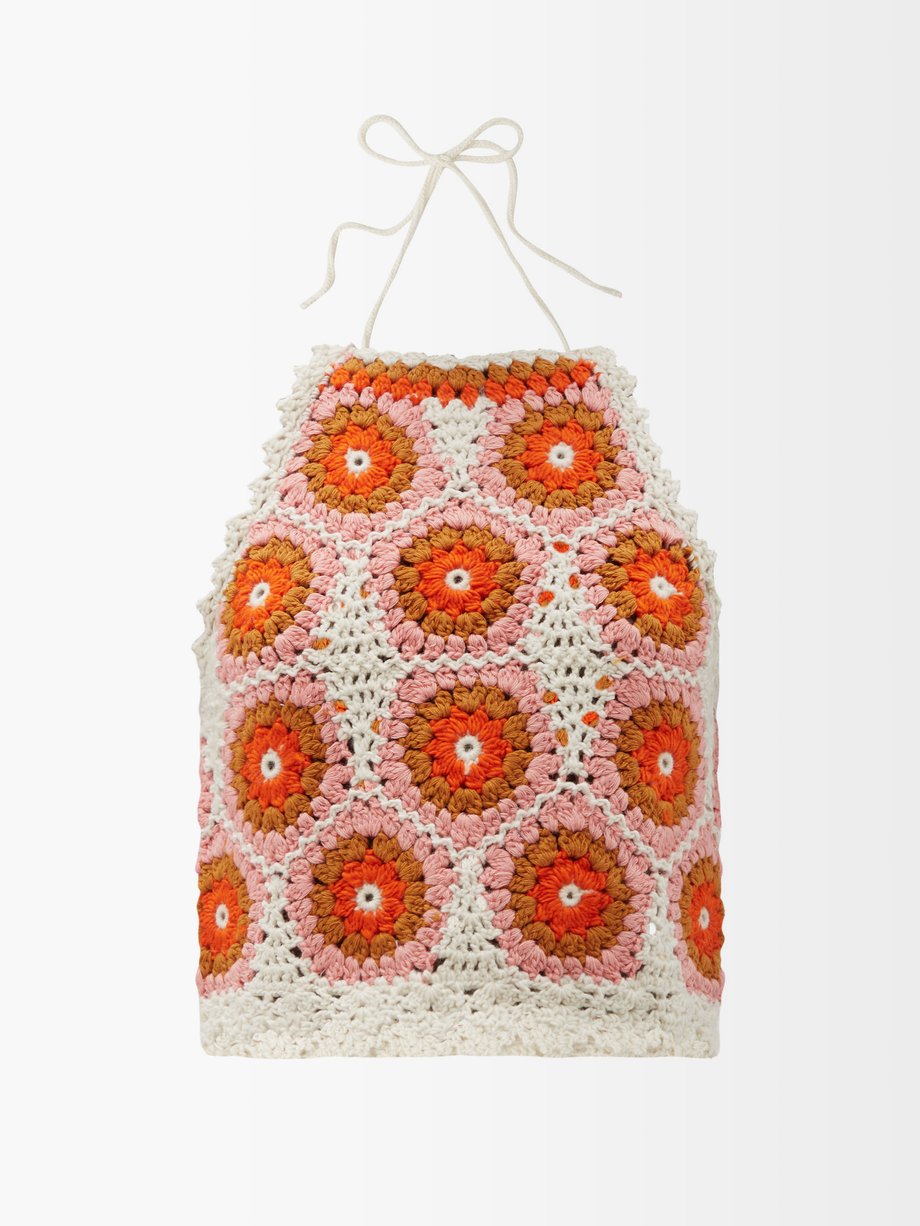 씨 블라우스 Sea Pink Hayden crochet wool-blend tank top