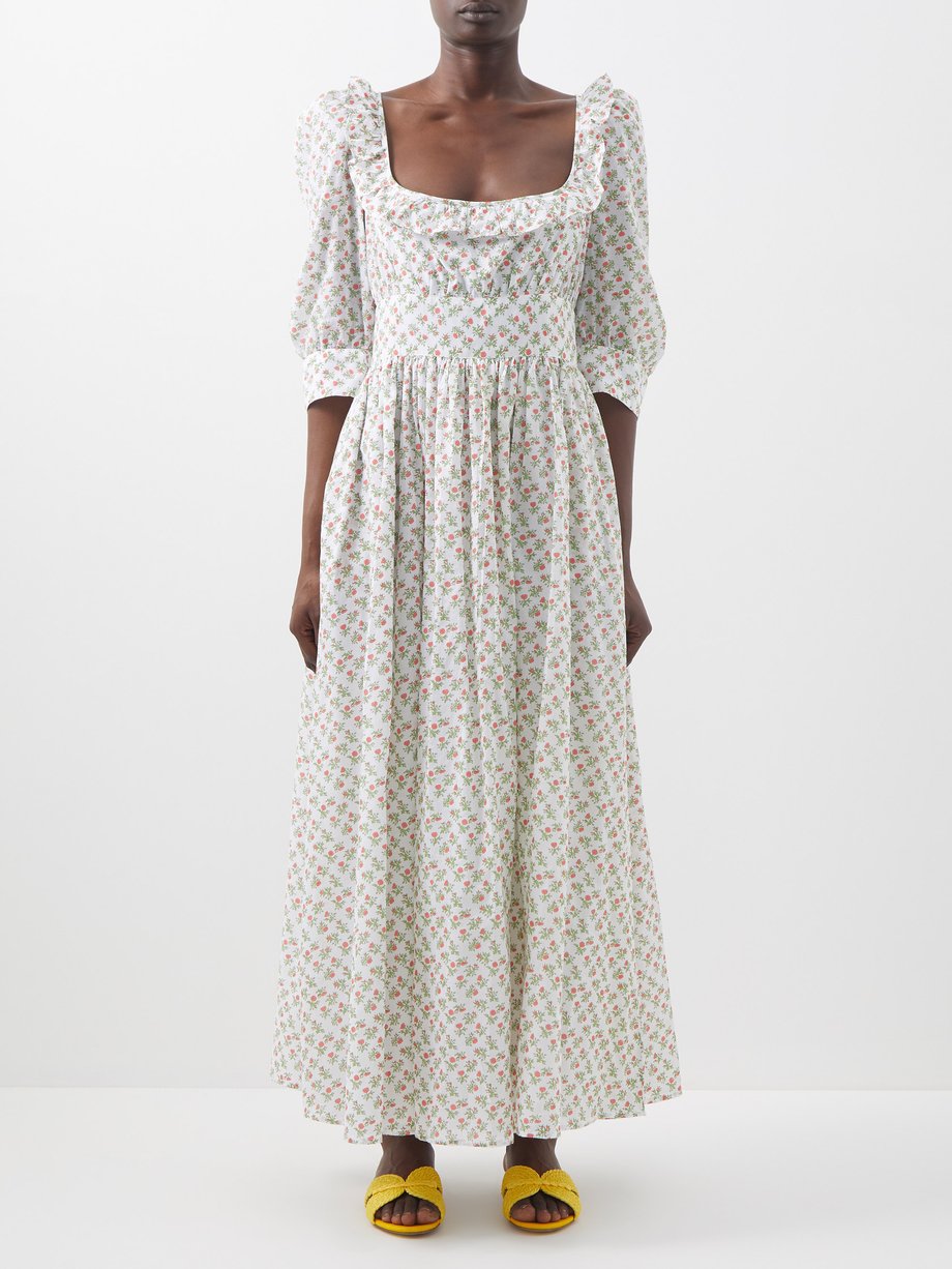 Yolande rosebud cotton-voile dress White Thierry Colson | MATCHESFASHION FR