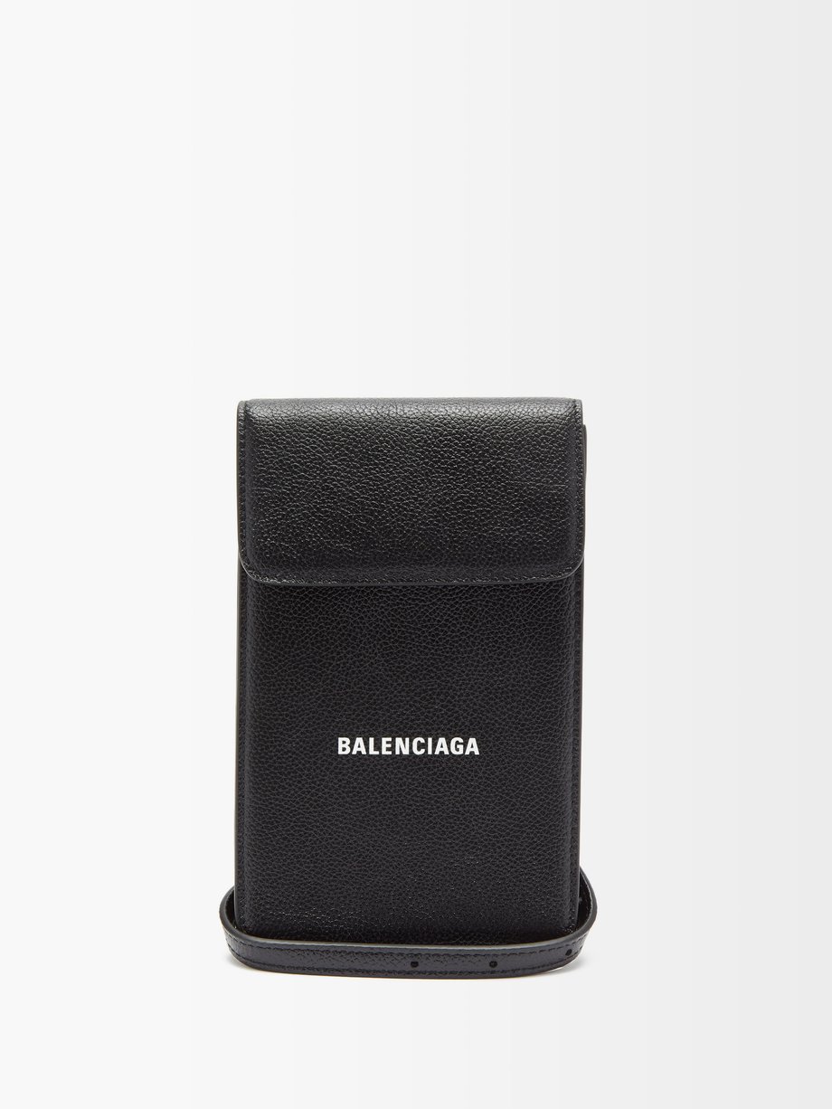 발렌시아가 Balenciaga Black Cash logo-print cardholder