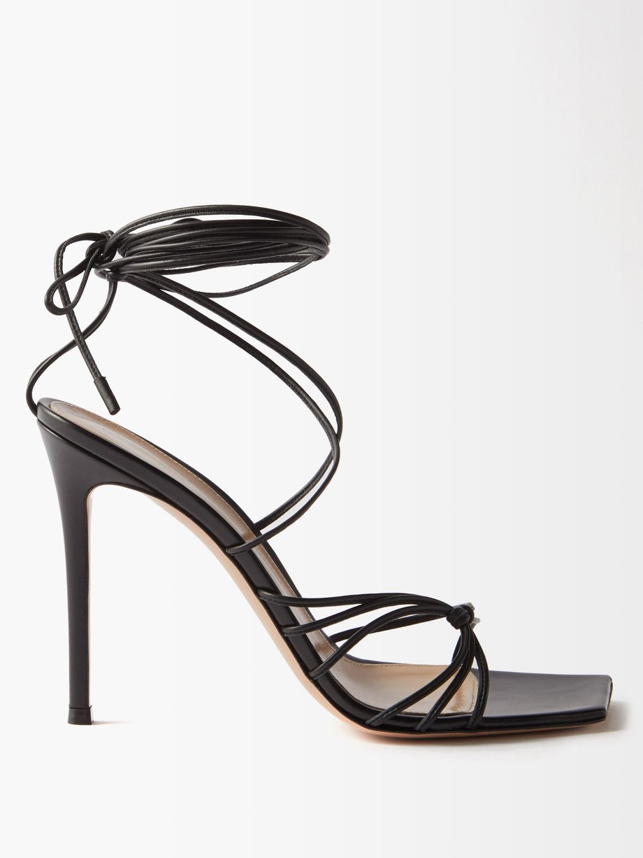 Black Sylvie lace-up leather sandals | Gianvito Rossi | MATCHESFASHION US