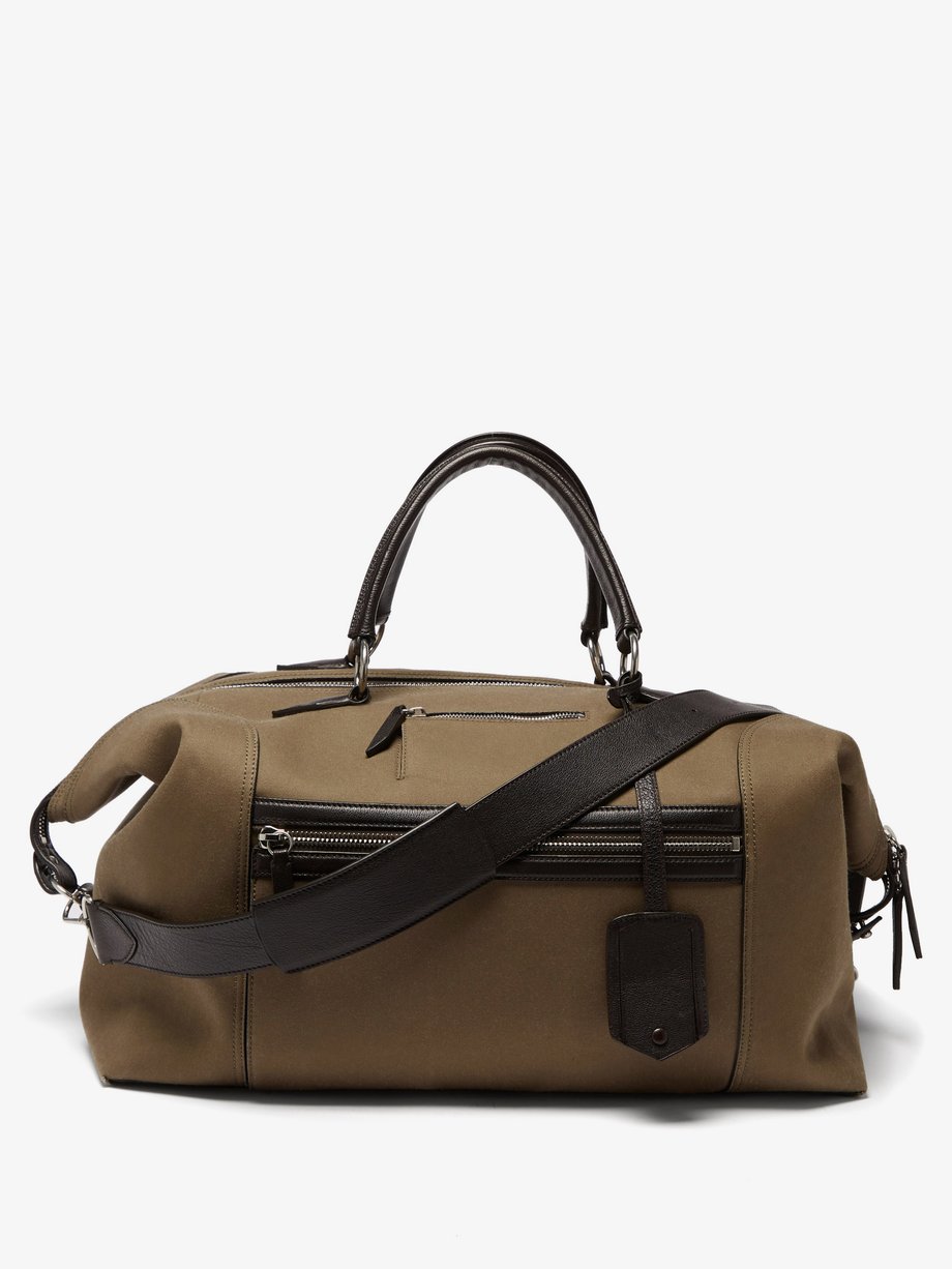 Khaki Vagabond Leather-trim Twill Duffel Bag MATCHESFASHION Men Accessories Bags Travel Bags Mens 