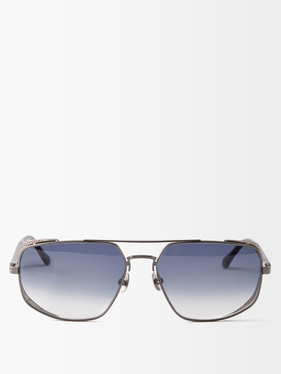 Aviator Metal Sunglasses Mens Black MATCHESFASHION Men Accessories Sunglasses Aviator Sunglasses 