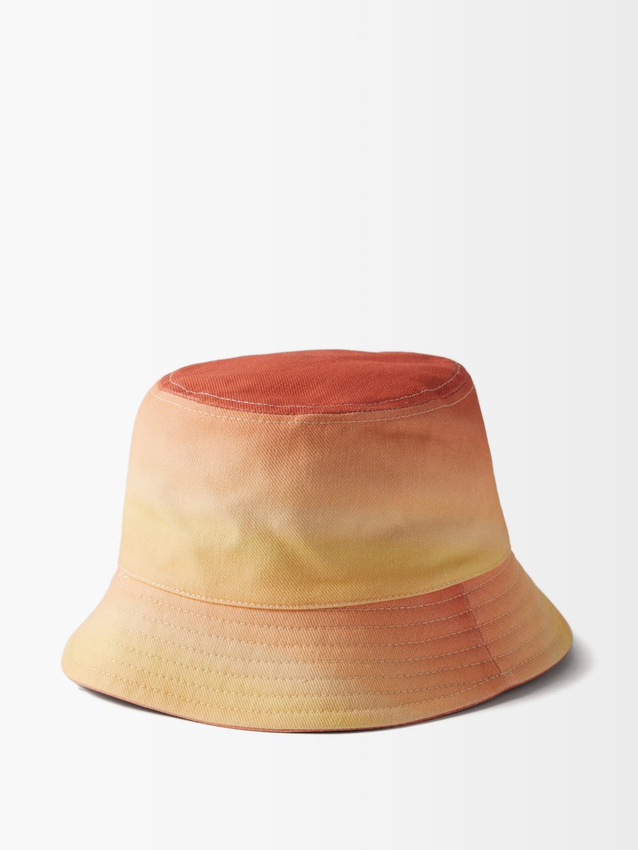 Isabel Marant Orange Haley logo-embroidered ombré canvas bucket hat