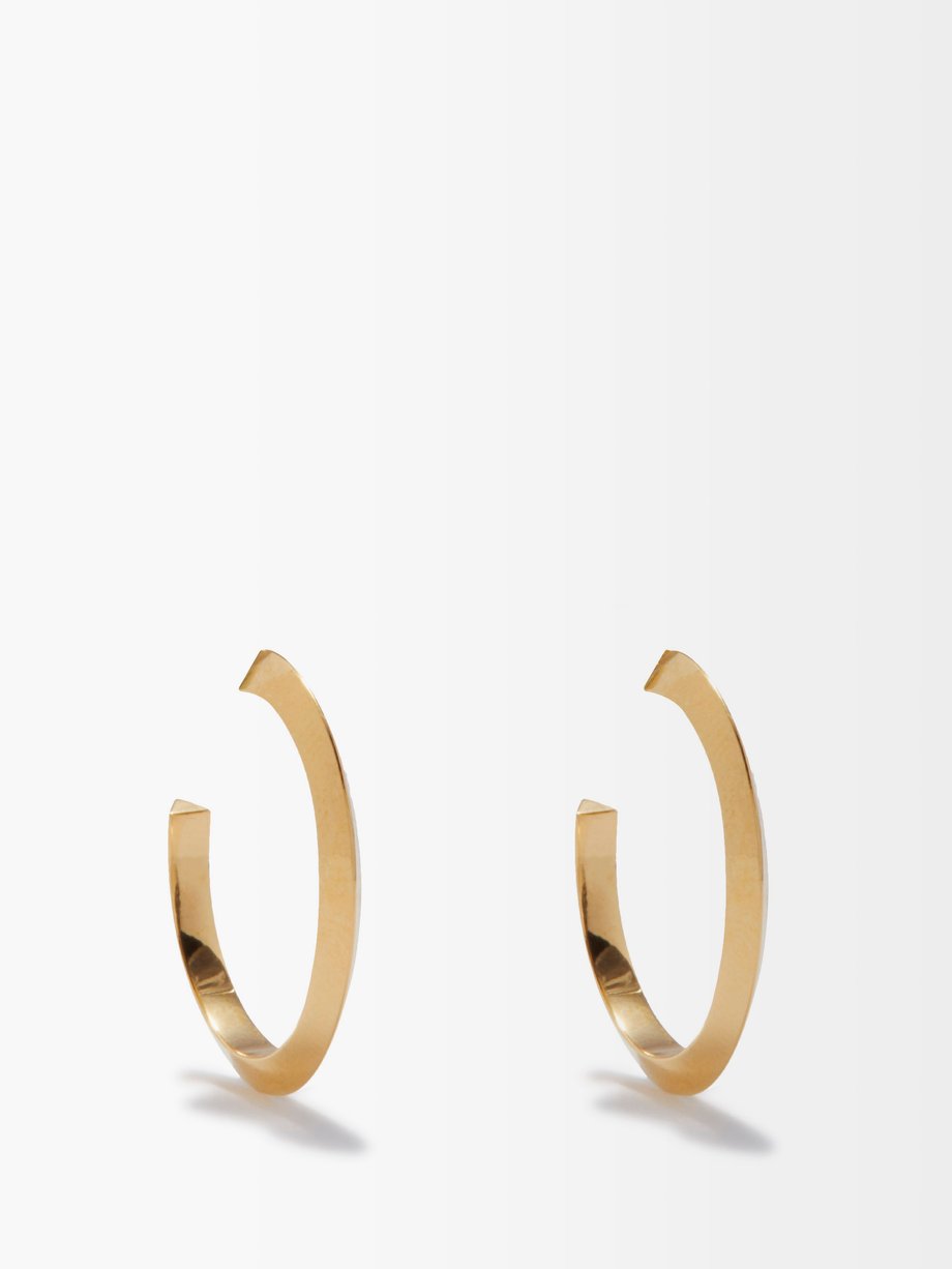소피 부하이 귀걸이 Sophie Buhai Gold Ridged gold-vermeil hoop earrings