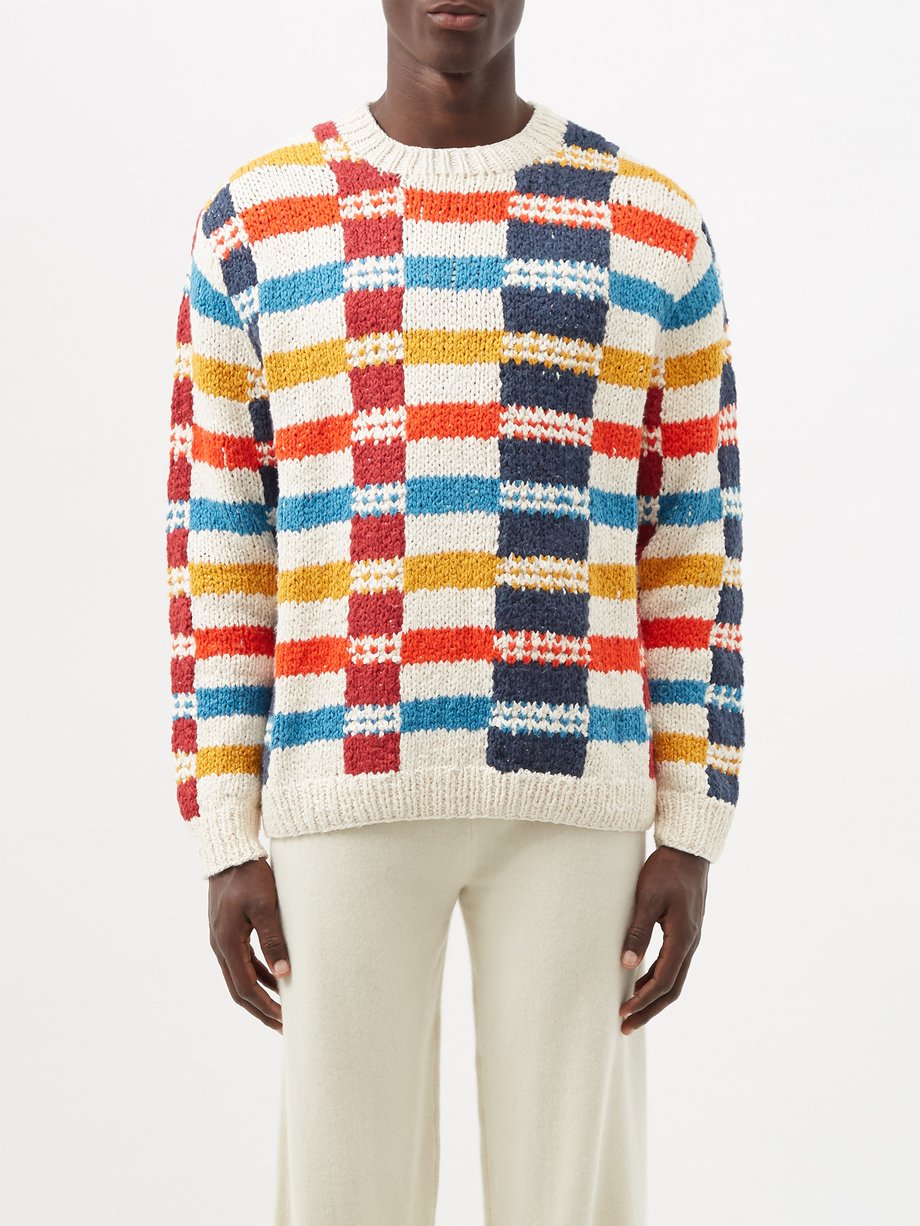 The Elder Statesman Print Plaid-intarsia cashmere sweater | 매치스패션, 모던 ...