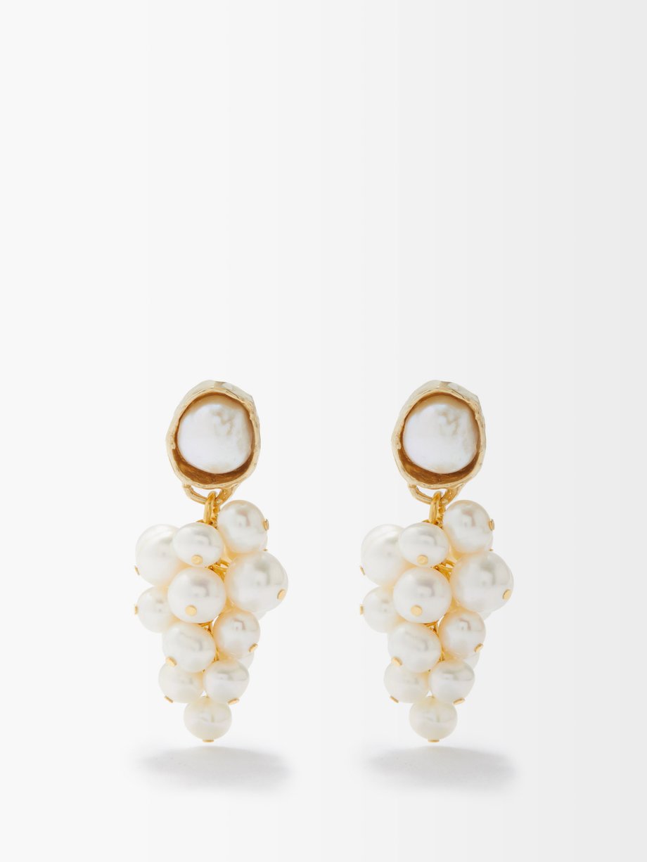 undefined | Anita Berisha Victorian pearl & 14t gold-plated earrings