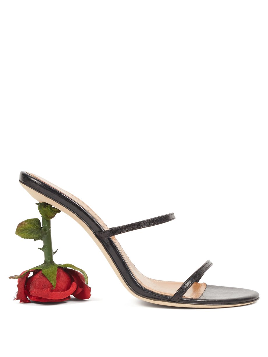 matchesfashion.com | Loewe - Leather sandals with rose heel