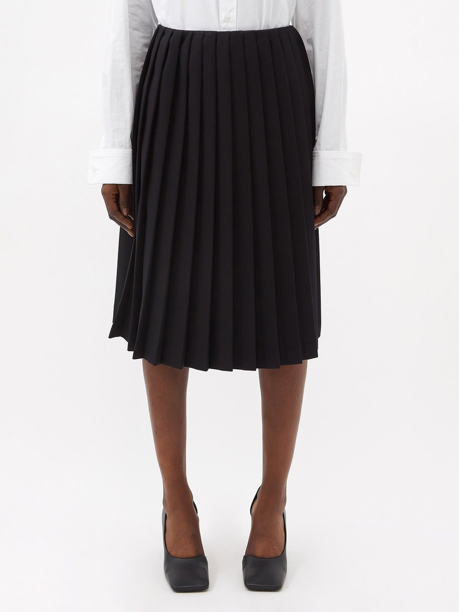 Raf Simons Raf Simons Asymmetrical pleated skirt BLACK｜MATCHESFASHION ...