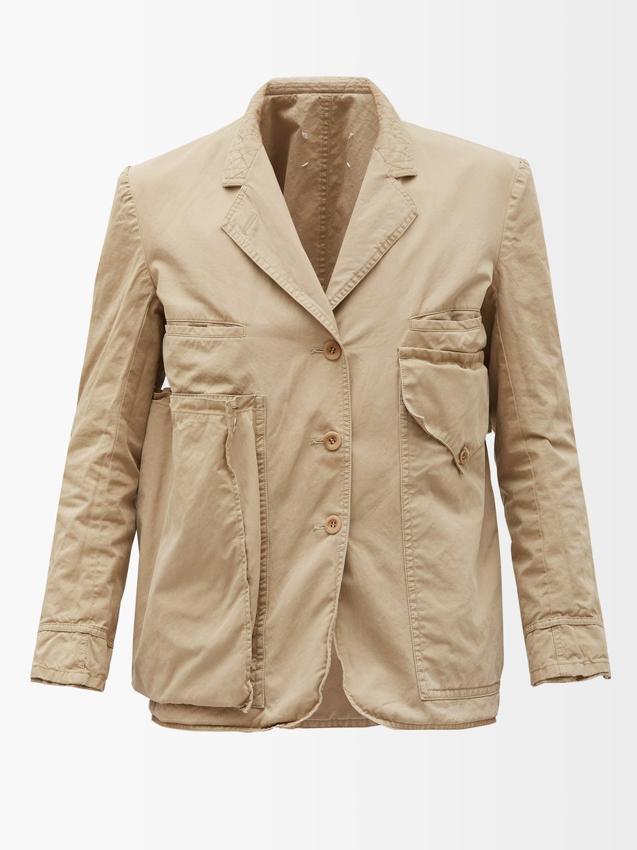 메종 마르지엘라 Maison Margiela BEIGE Single-breasted cotton-canvas jacket