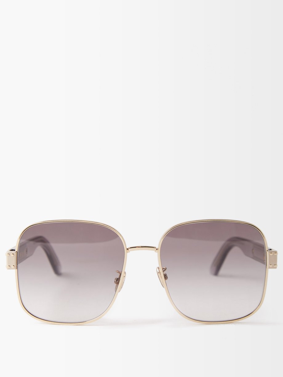 Grey Gold S5u Square Metal Sunglasses Womens MATCHESFASHION Women Accessories Sunglasses Square Sunglasses 