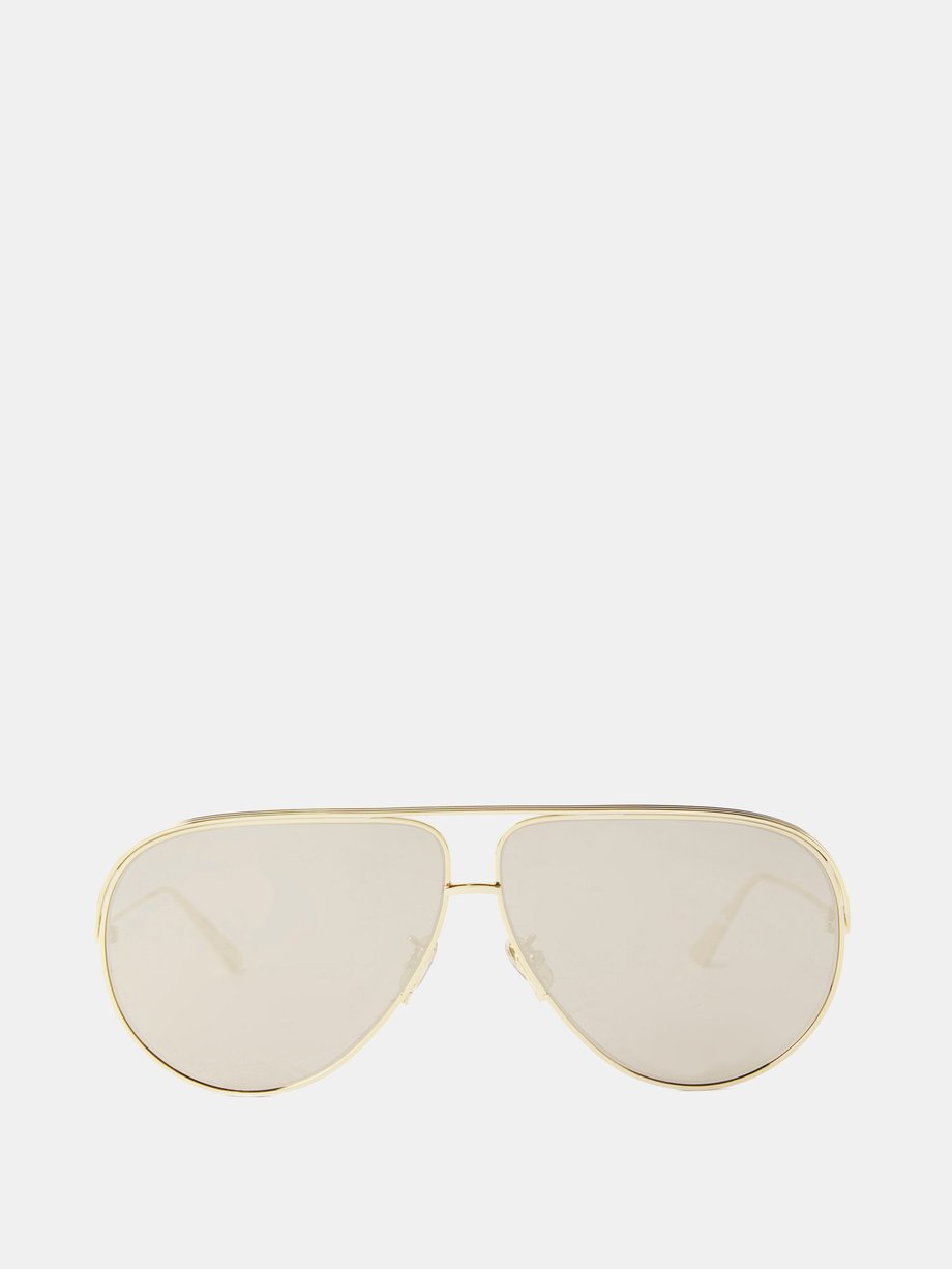 Ultra Aviator Metal Glasses MATCHESFASHION Women Accessories Sunglasses Aviator Sunglasses Womens Gold 