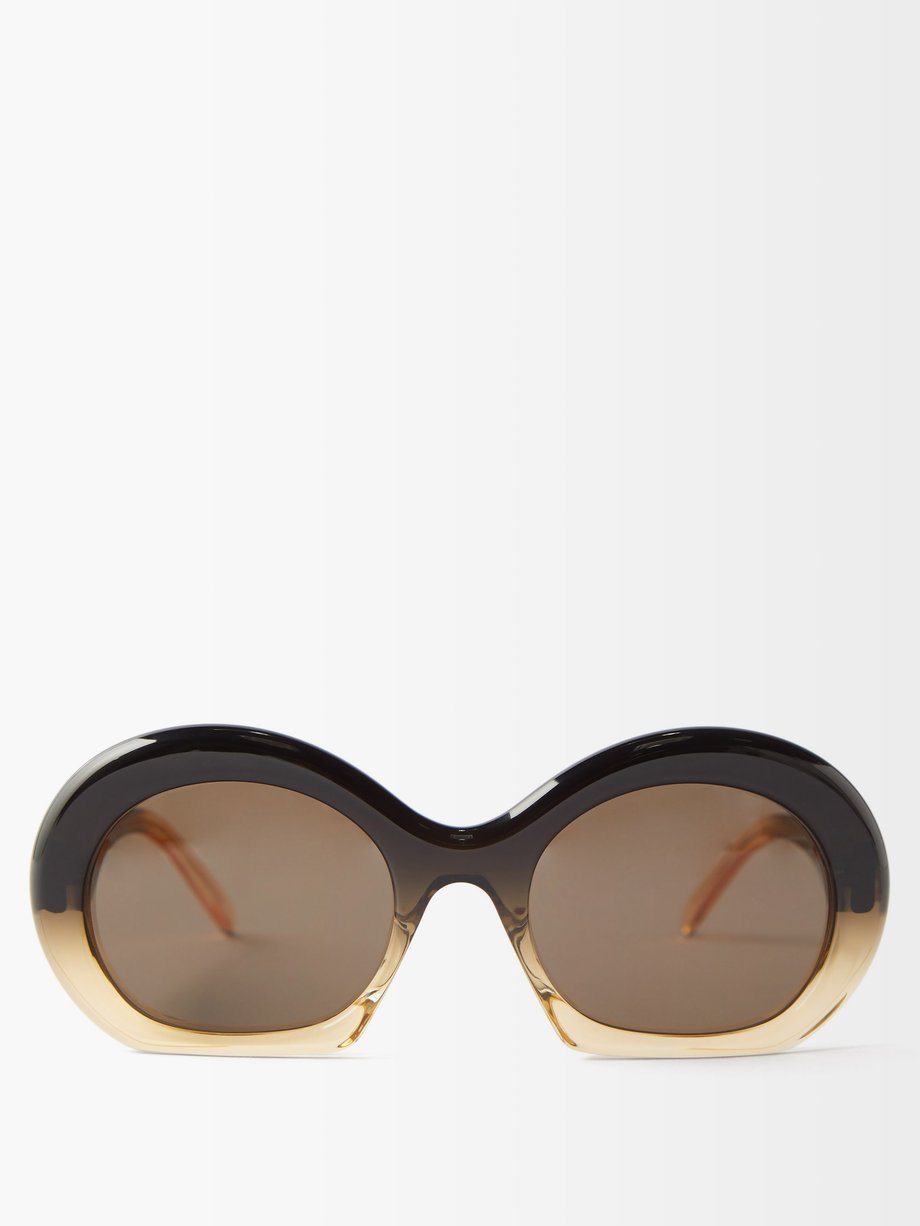 Brown Oversized round gradient-acetate sunglasses | Loewe ...