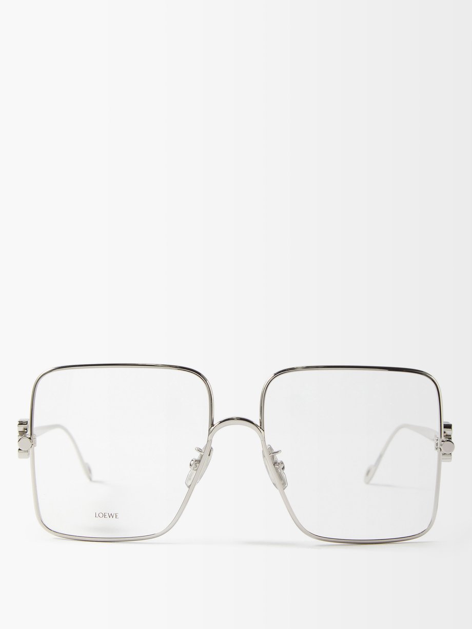 Oversized square metal glasses