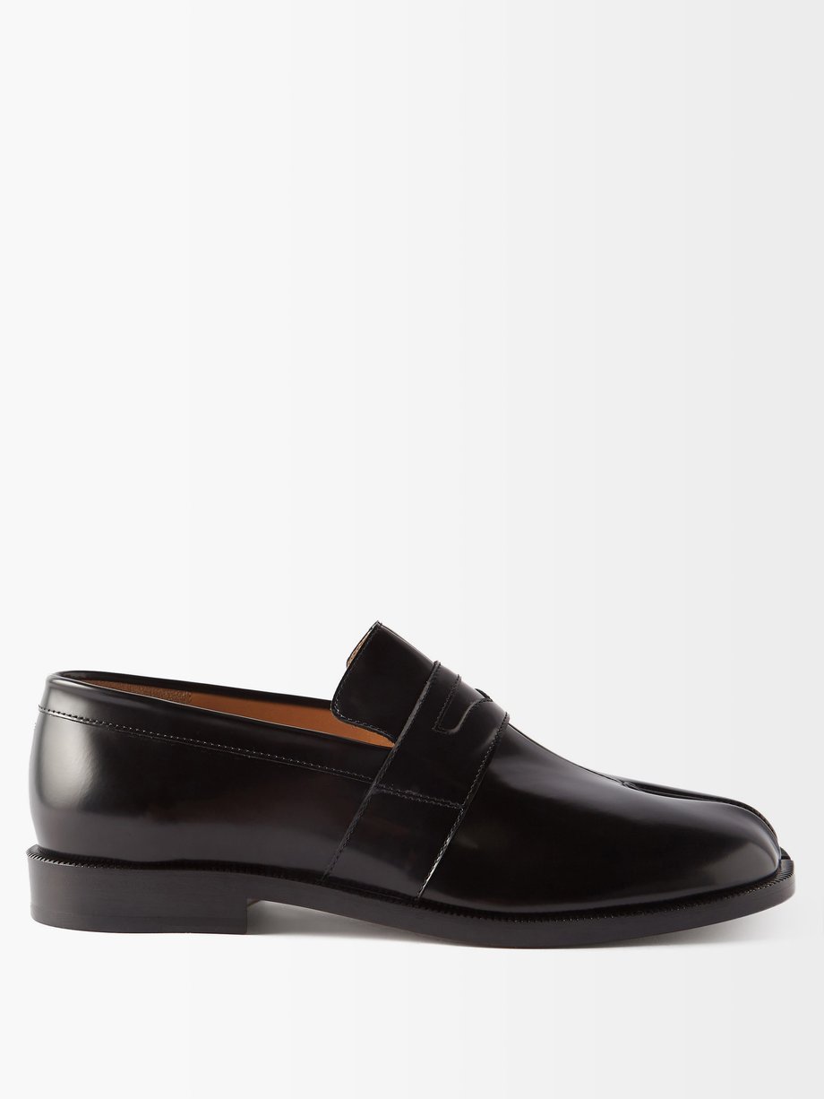 Black Tabi split-toe patent-leather loafers | Maison Margiela ...