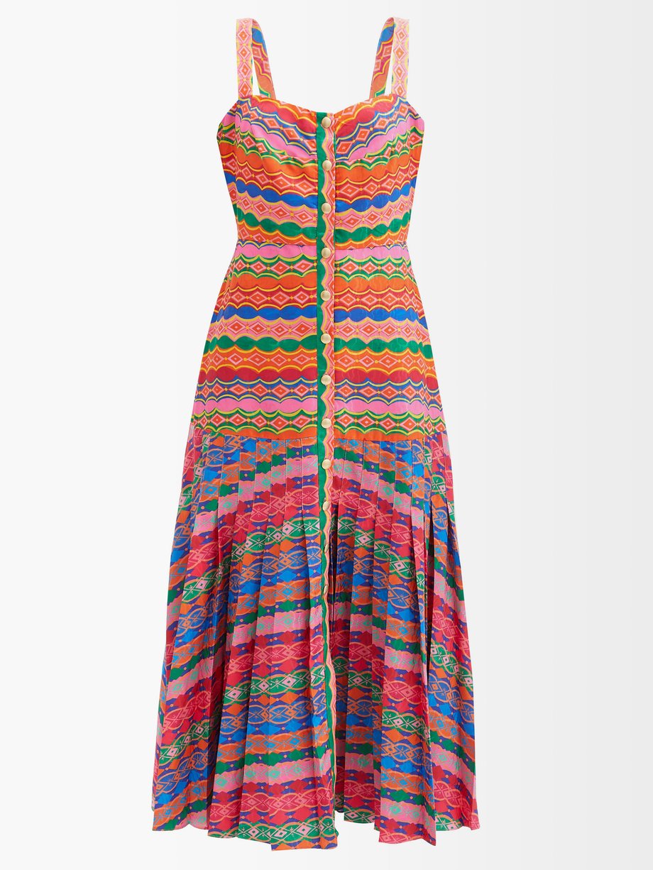 Print Karen graphic stripe-printed dress | Saloni | MATCHESFASHION US