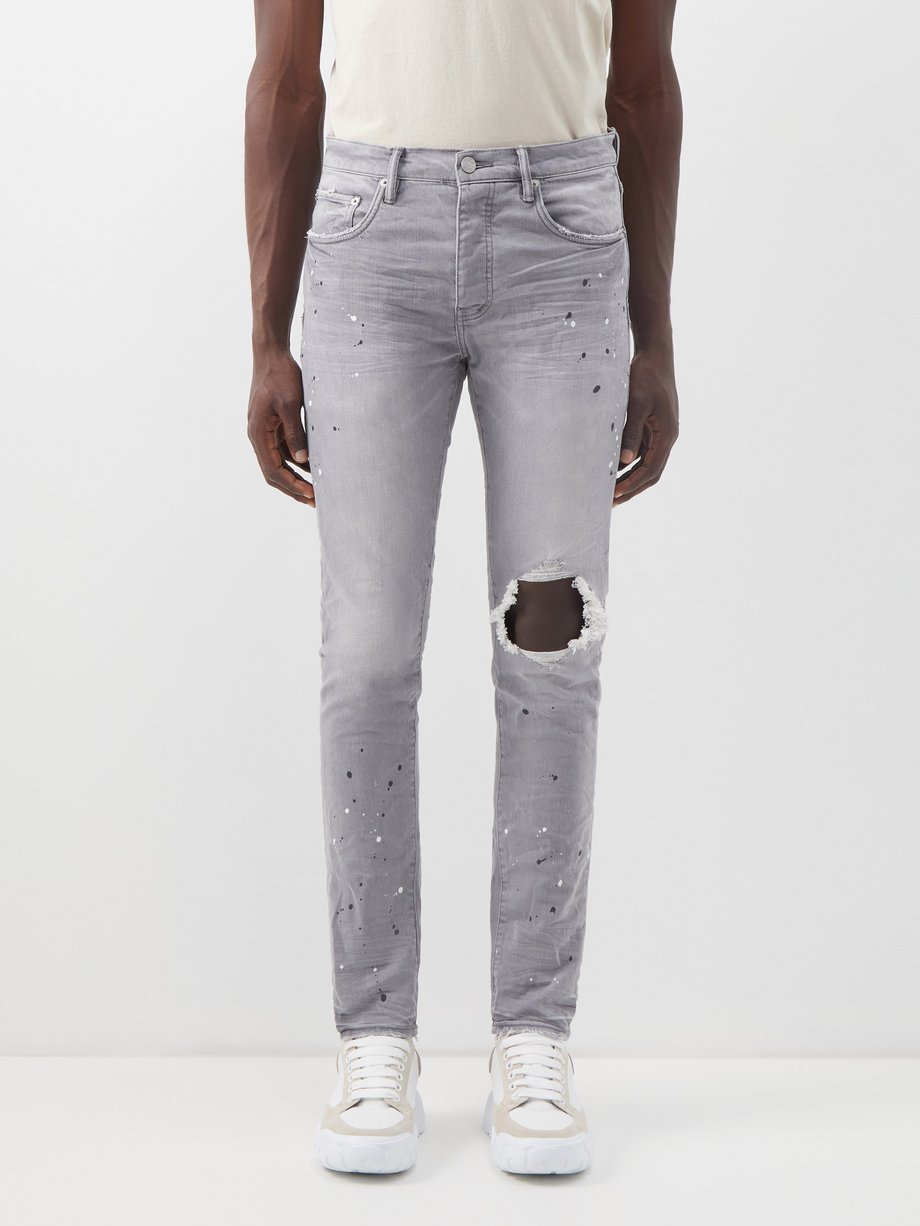 Tien Civiel punt Grey P001 distressed painted slim-leg jeans | Purple Brand | MATCHESFASHION  US