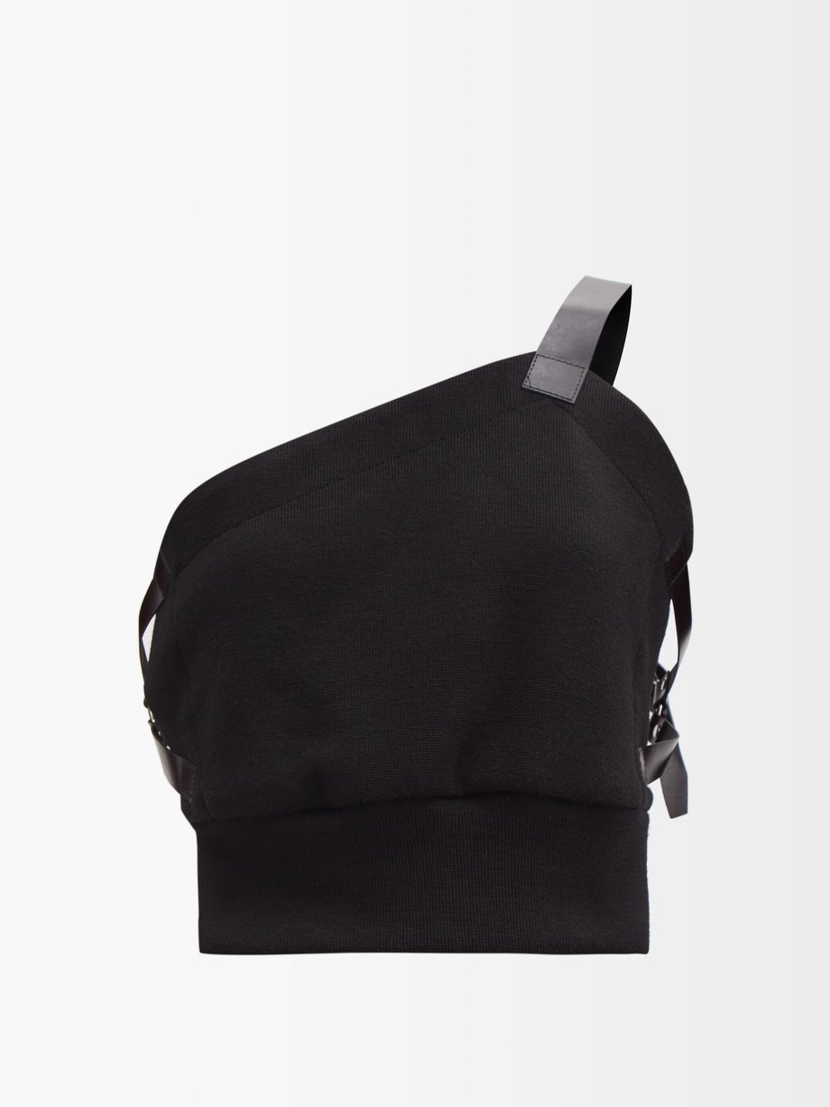 Black Backless harness ribbed-knit top | Noir Kei Ninomiya