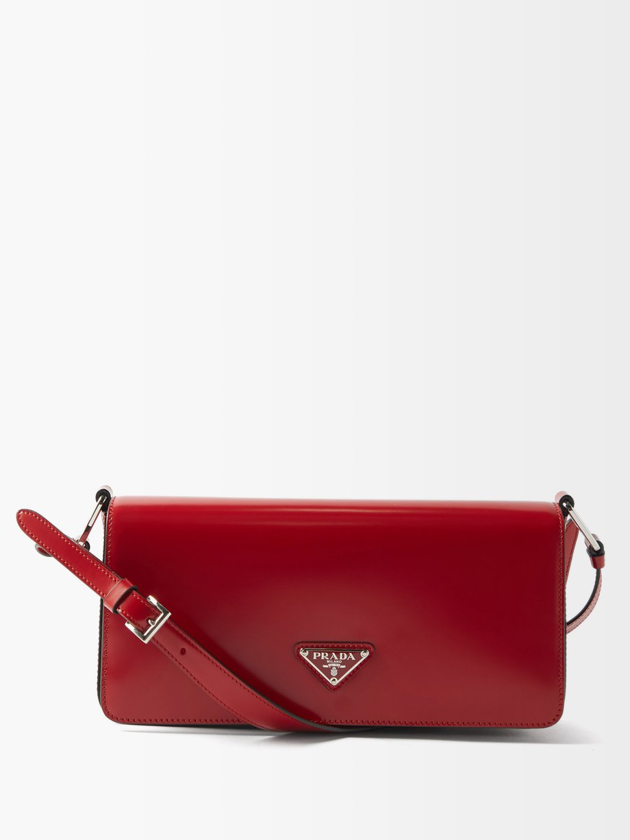 prada red leather shoulder bag