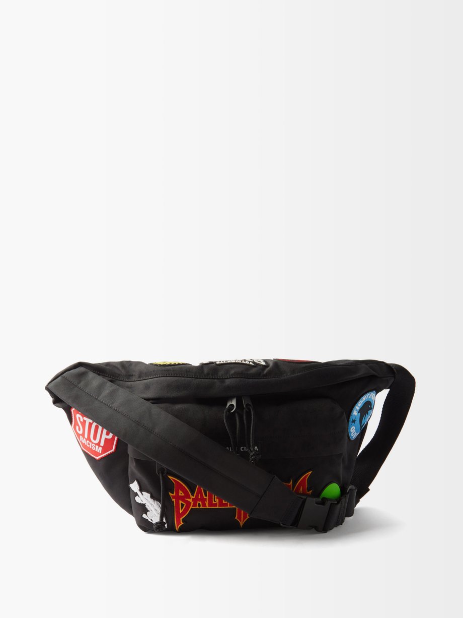 발렌시아가 Balenciaga Black Explorer canvas belt bag