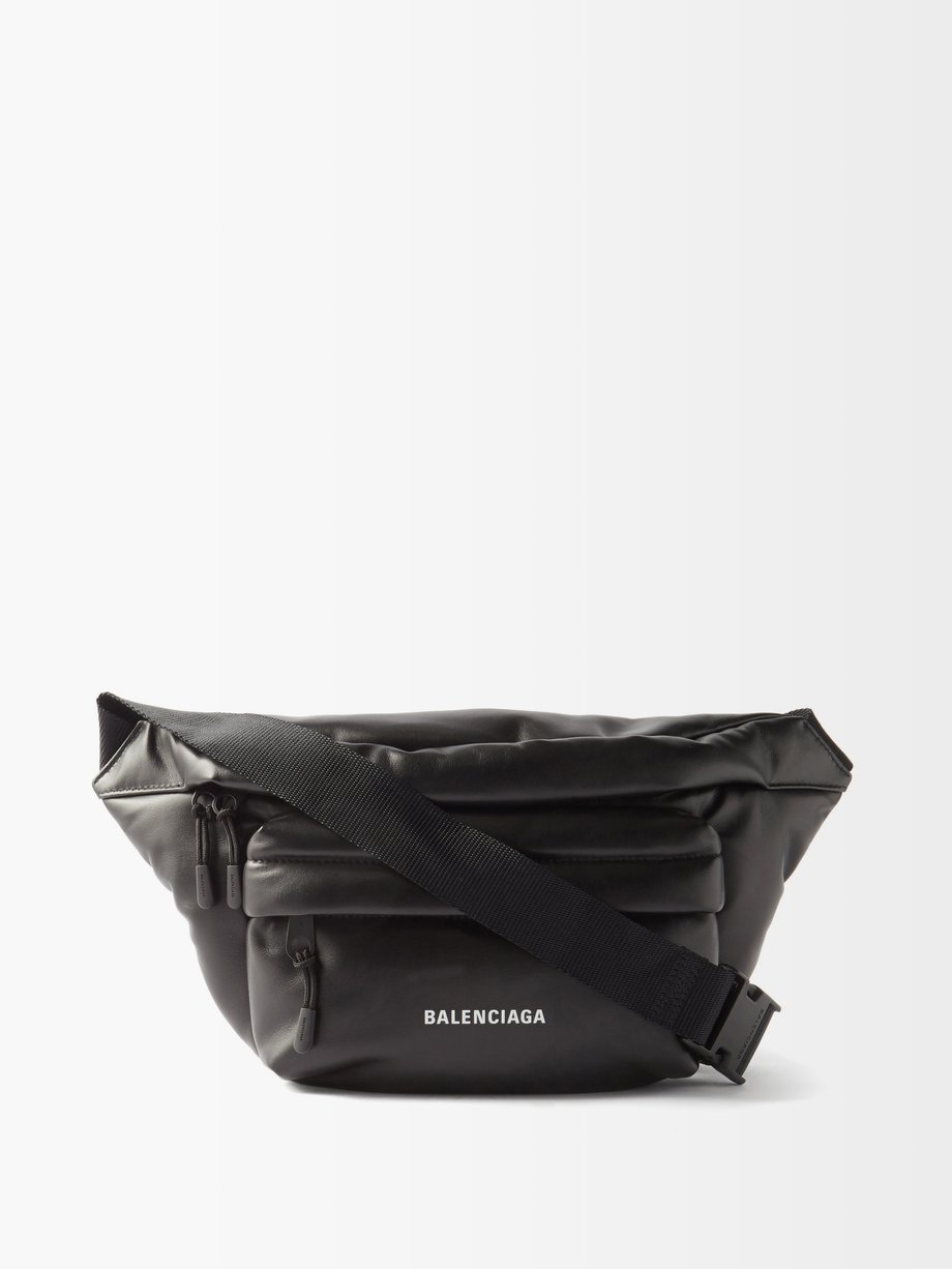 발렌시아가 Balenciaga Black Puffy leather belt bag