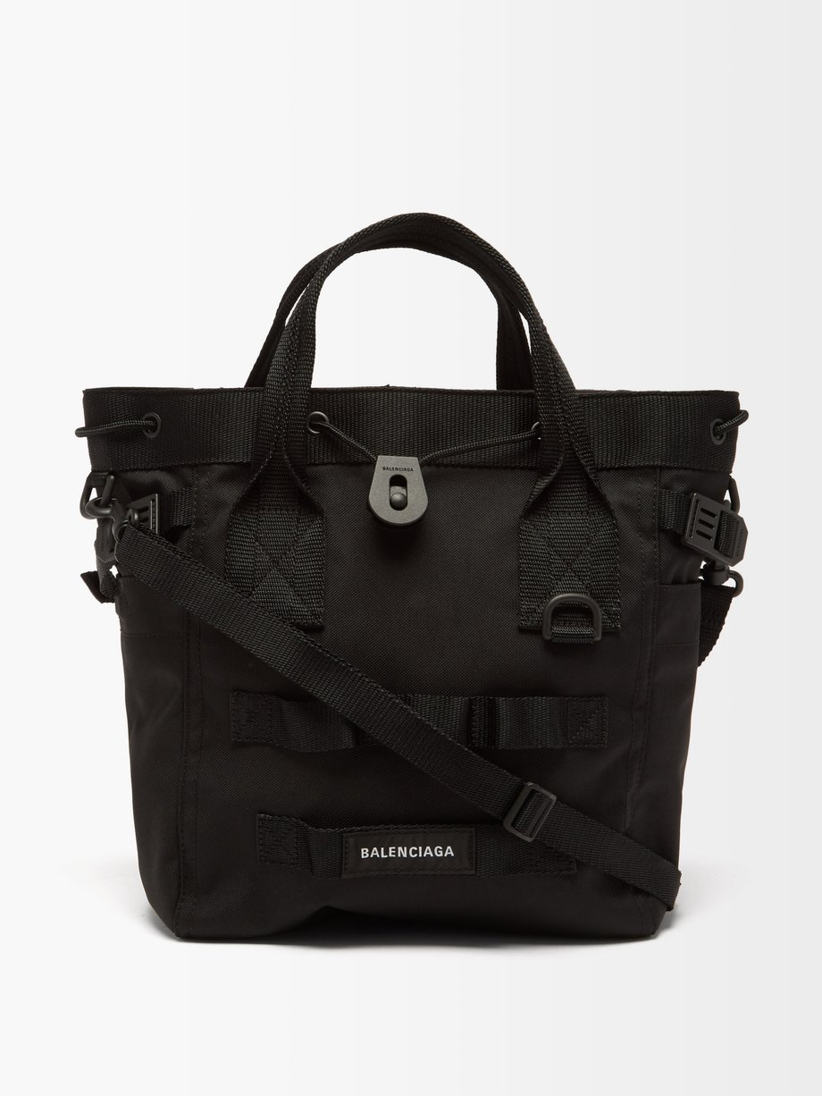 발렌시아가 Balenciaga Black Logo-patch canvas tote bag