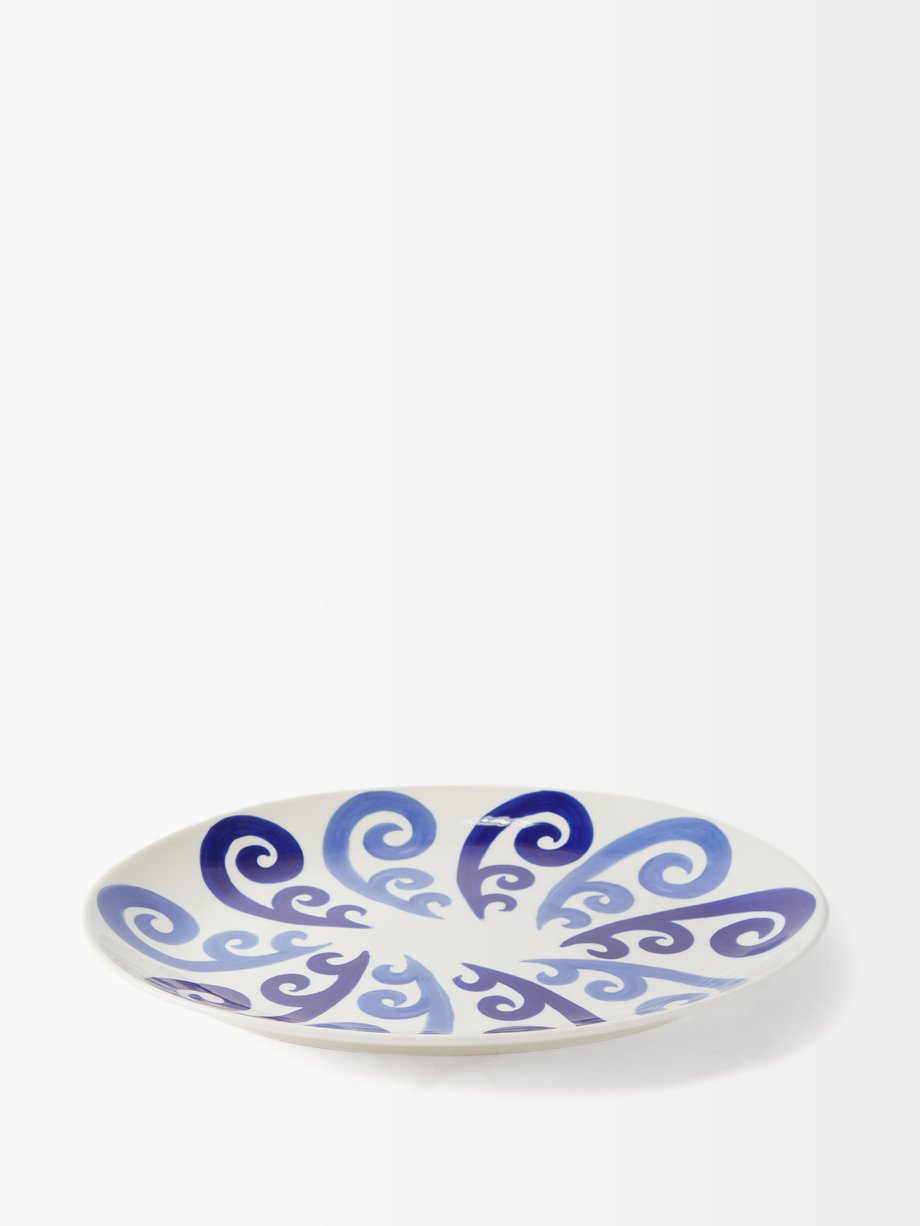 THEMIS Z THEMIS Z Peacock porcelain serving platter Blue｜MATCHESFASHION