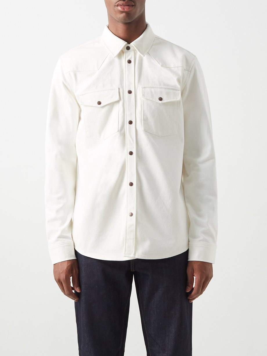 Neutral George flap-pocket cotton-twill shirt | Nudie Jeans ...