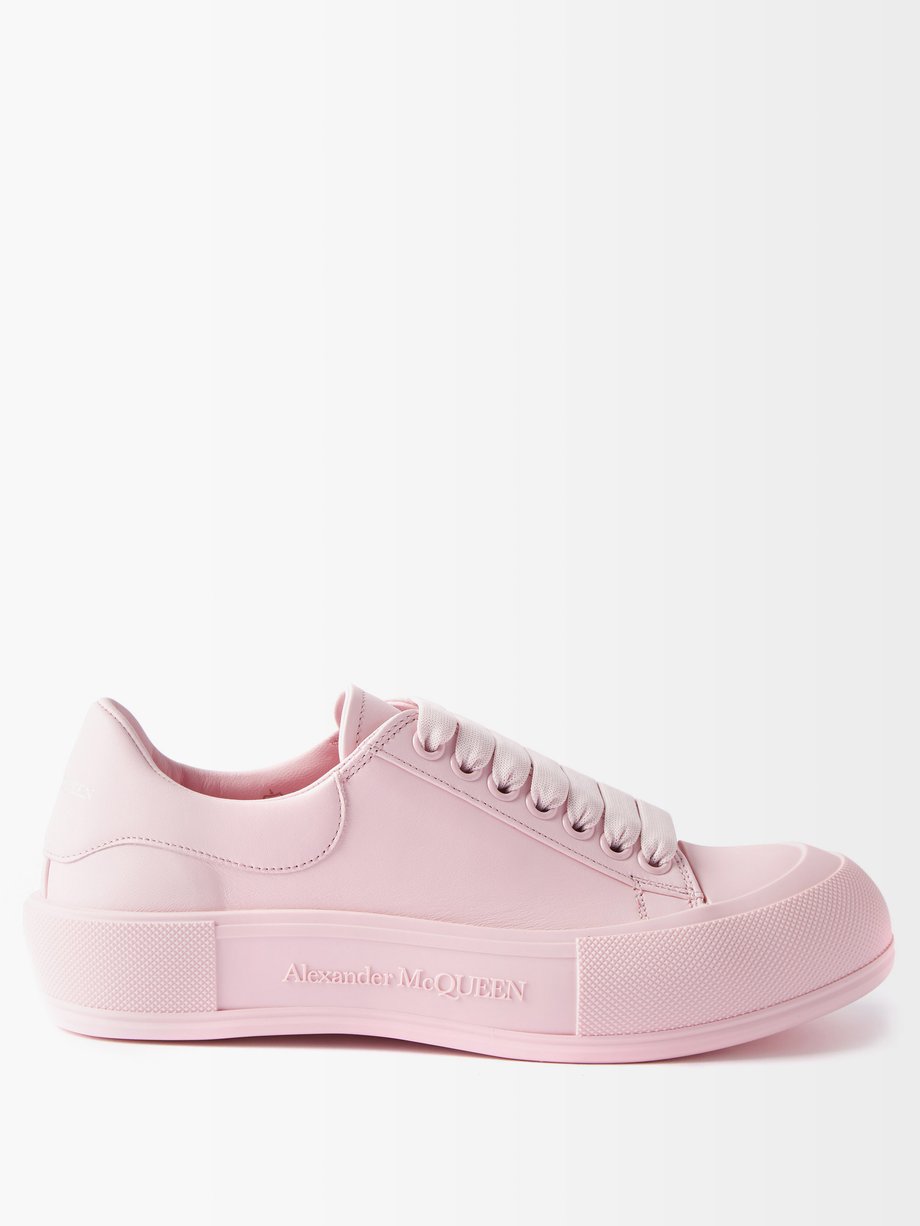 Pink Deck Plimsoll leather trainers | Alexander McQueen | MATCHESFASHION UK