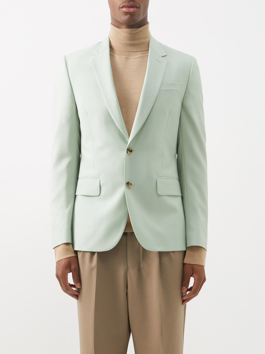 Accustomed to scandal Piping Green Single-breasted wool-blend suit jacket | Paul Smith | MATCHESFASHION  US