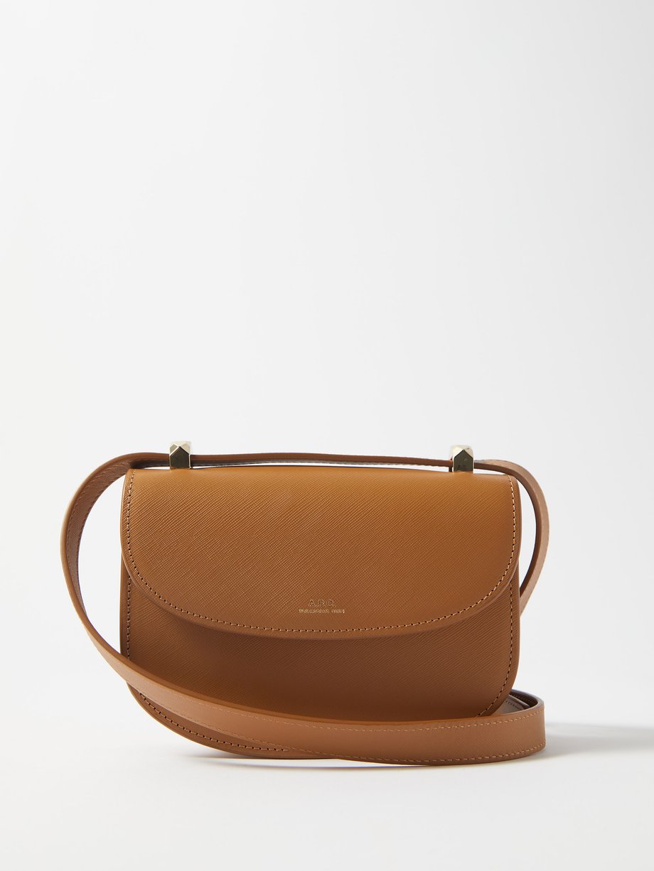 아페쎄 제네바백 미니 A.P.C. Beige Geneve mini saffiano-leather shoulder bag