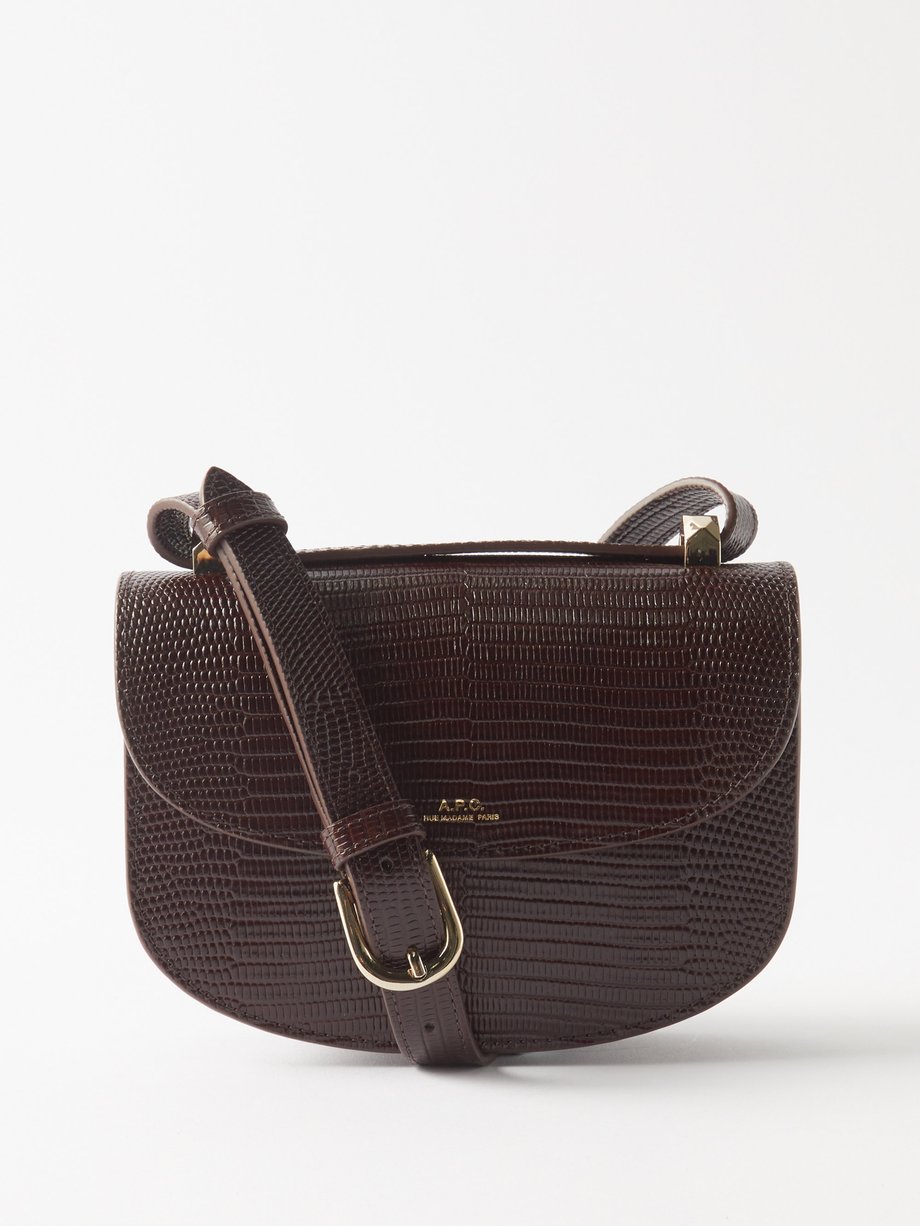 아페쎄 제네바백 미니 A.P.C. Brown Geneve mini lizard-effect leather shoulder bag