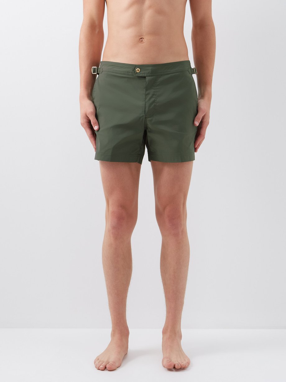 Green Waist-adjuster poplin swim shorts | Tom Ford | MATCHESFASHION AU