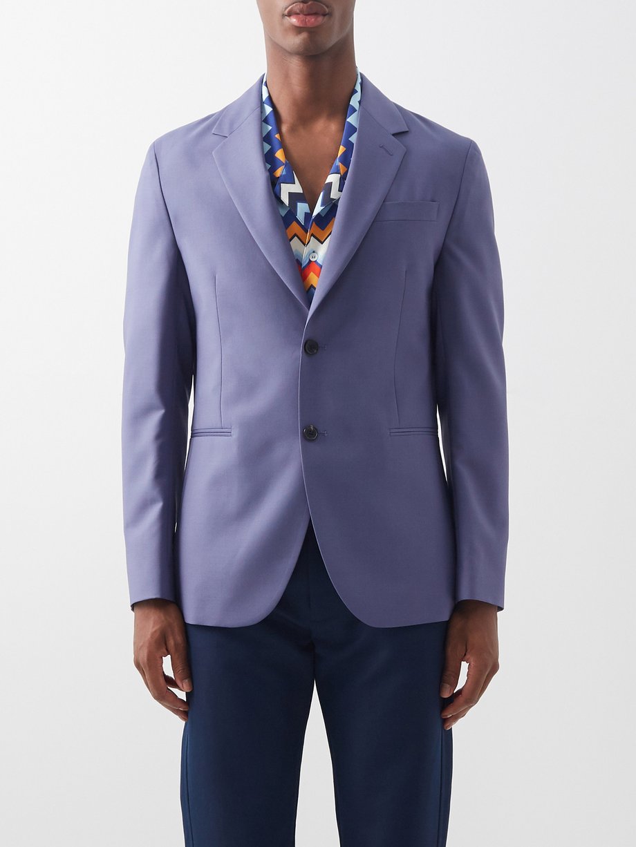 Dizziness Inaccessible Dare Purple Single-breasted wool-blend suit jacket | Paul Smith | MATCHESFASHION  US
