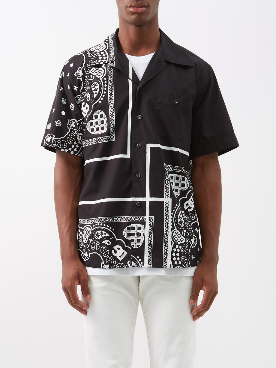 Black Bandana-print cotton-poplin shirt | Dolce & Gabbana ...