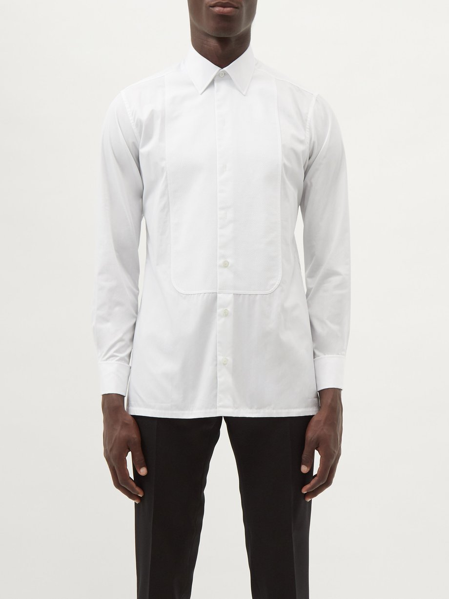 White Bib-front cotton-poplin tuxedo shirt | Charvet | MATCHESFASHION UK