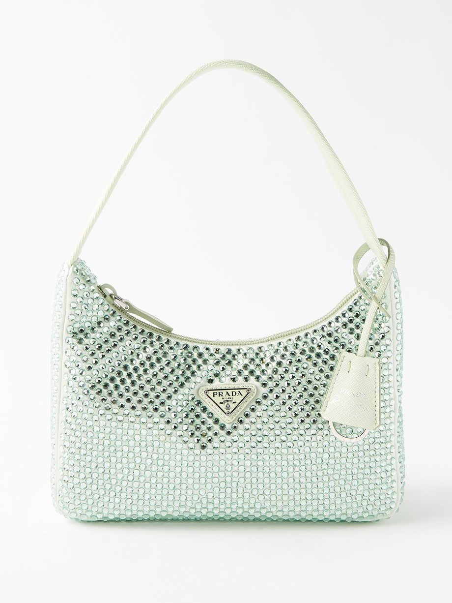 Prada Green Re-Edition 2005 crystal-embellished shoulder bag | 매치스패션, 모던  럭셔리 온라인 쇼핑