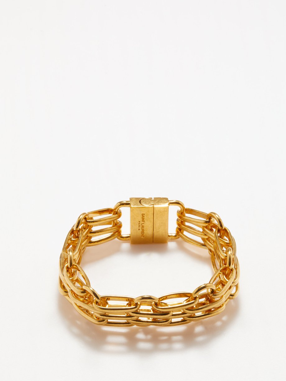 MATCHESFASHION Men Accessories Jewelry Bracelets Diamond & 14kt Gold Chain Bracelet Mens Gold 