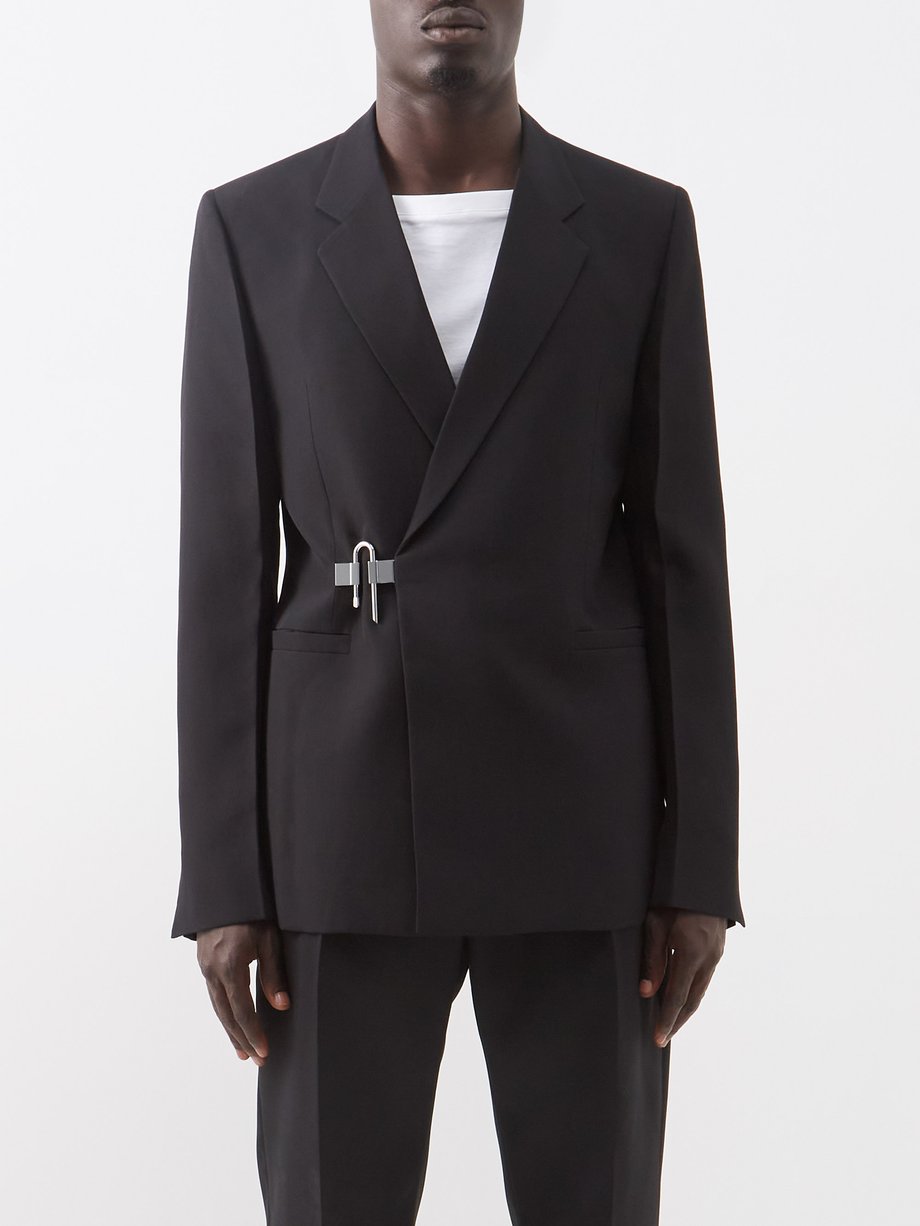 Givenchy ジバンシィ Uロック ウールツイル スーツジャケット ブラック｜MATCHESFASHION（マッチズファッション)