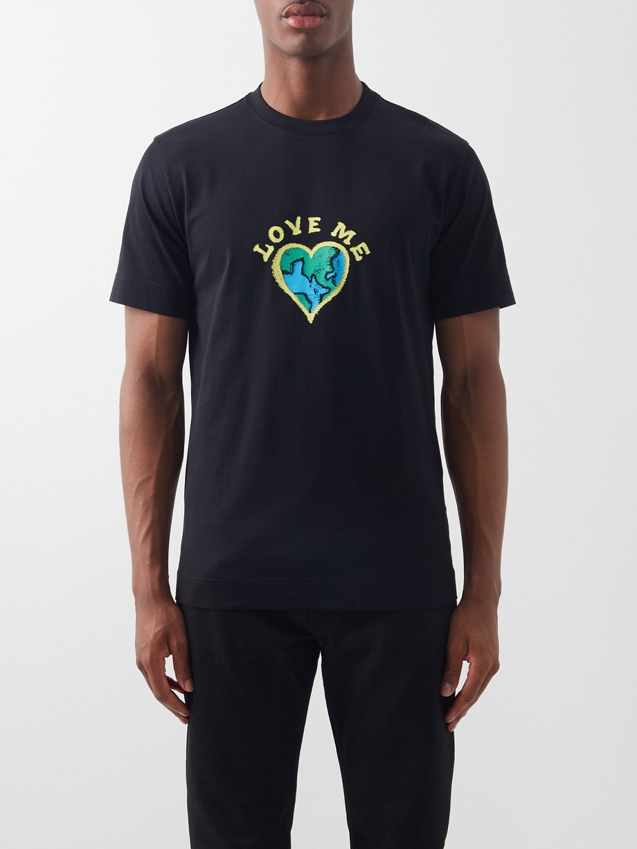 Givenchy Black Love me-logo cotton-jersey T-shirt | 매치스패션, 모던 럭셔리 온라인 쇼핑