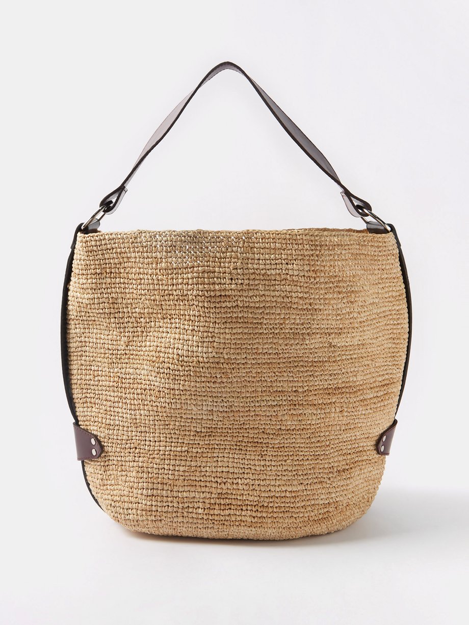 Beige Bayia medium raffia shoulder bag | Isabel Marant | MATCHESFASHION US
