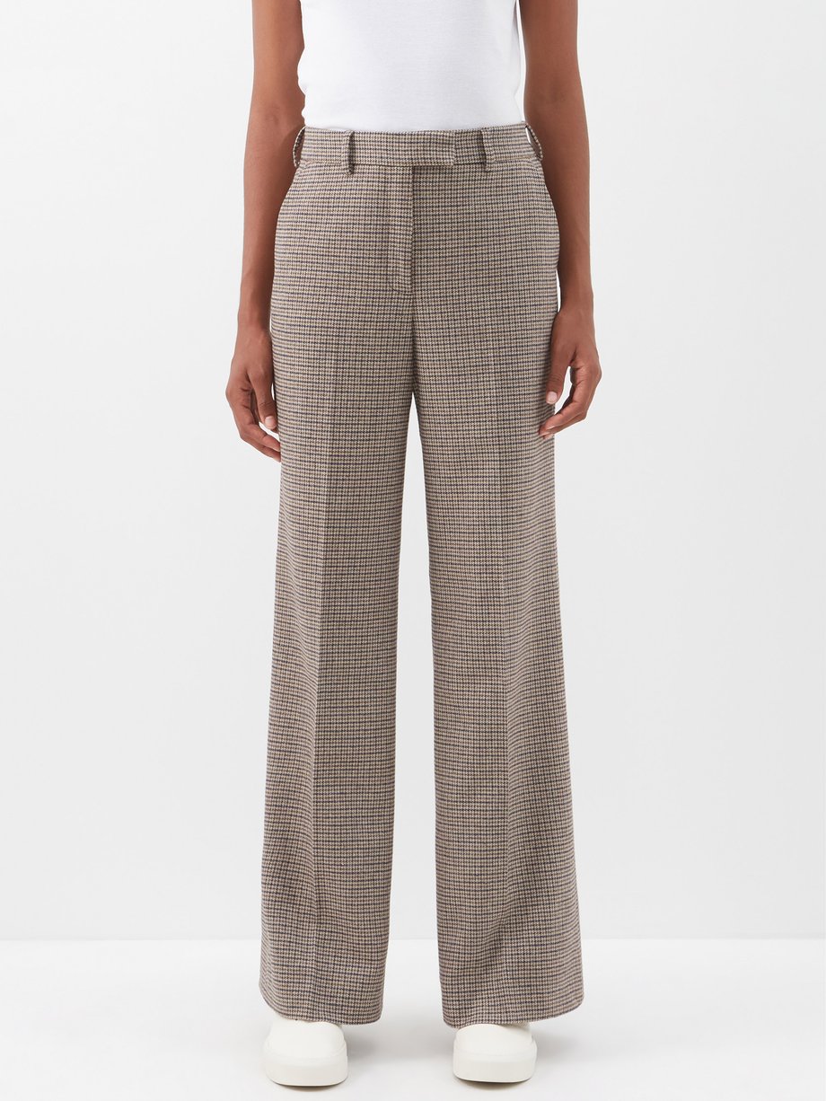Brown Multi The Terence Houndstooth-check Wool-blend Trousers MATCHESFASHION Women Clothing Pants Formal Pants Womens 
