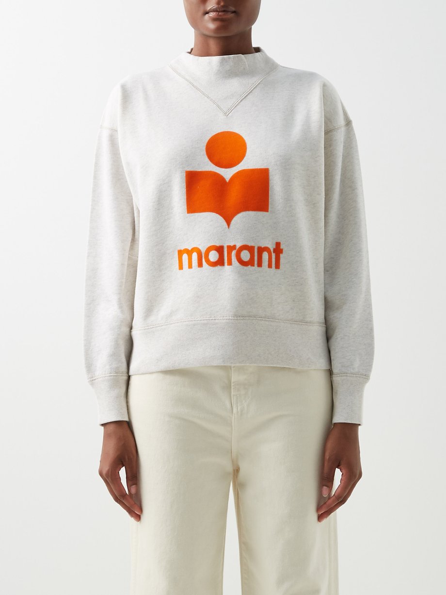 이자벨 마랑 에뚜왈 스웻셔츠 Isabel Marant EEtoile Grey Moby flocked-logo cotton-blend sweatshirt