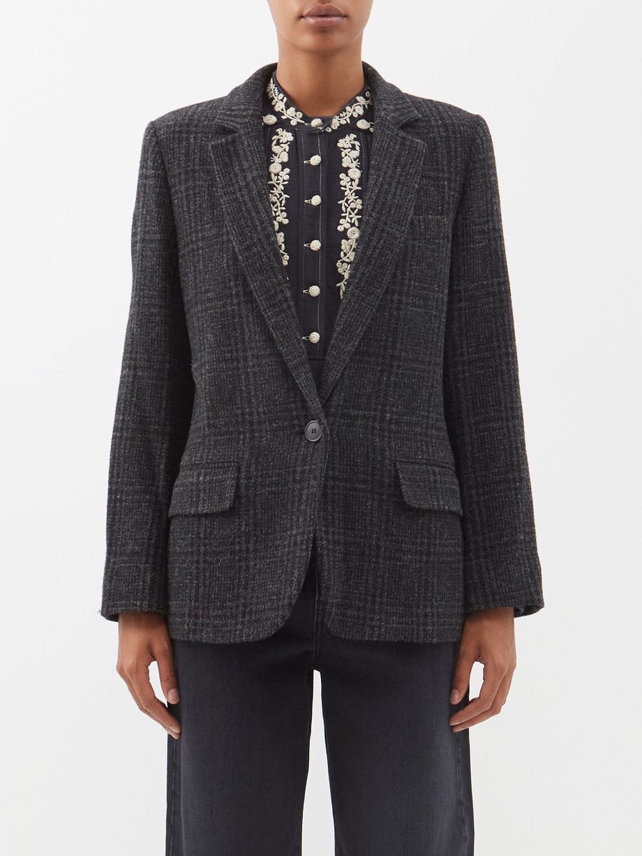 이자벨 마랑 에뚜왈 샤를리 울 자켓 (김고은,정려원,한지민 착용) Isabel Marant EEtoile Grey Charlyne check wool-tweed jacket