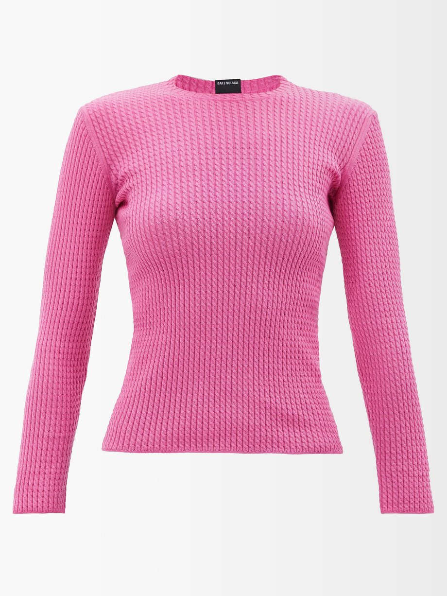 balenciaga pink knit sweater