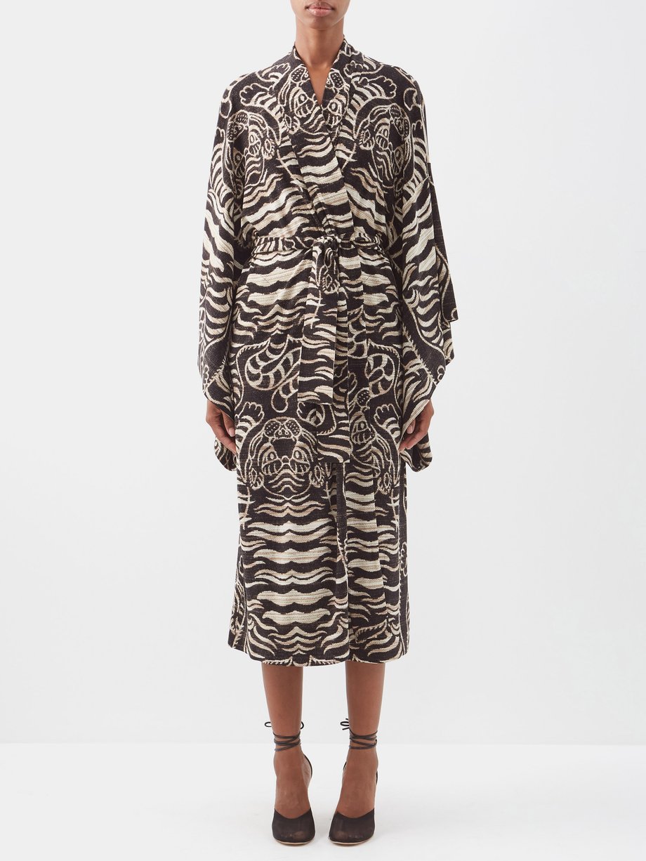 Black Tiger-print jersey robe | Norma Kamali | MATCHESFASHION UK