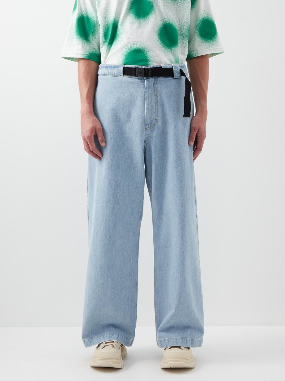 Moncler Genius BLUE Belted straight-leg jeans | 매치스패션, 모던 럭셔리 온라인 쇼핑